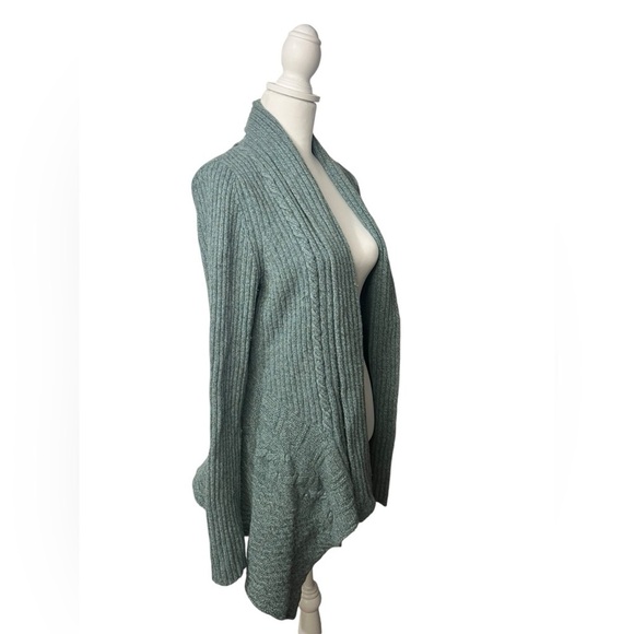 ANTHROPOLOGIE Chunky Knit Wool Blend Open Front Cardigan Bird Label | Gr… - Picture 6 of 7